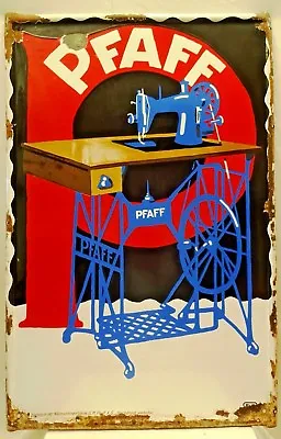 Vintage Pfaff Sewing Machine  Advertise Sign Porcelain Enamel Made In Germany • $467.22