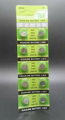 AG7 X 10 T&E LR927 LR57 395 399 SR927W SR57 ALKALINE Calculator Watch BATTERY • £2.75