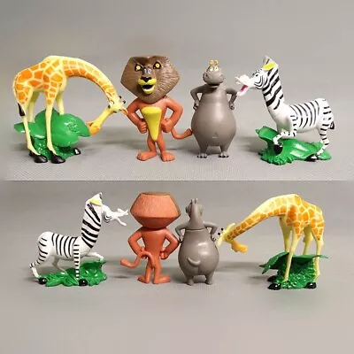 4X Figures Madagascar Animals Adventure Figurines Ornament Toy Cake Topper Gift • $18.79