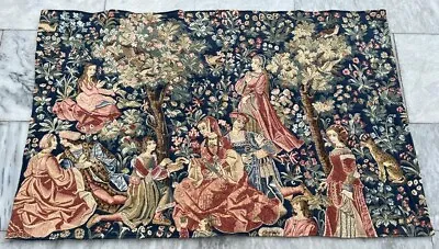 Vintage French Tapestry Goblins Hunting Pictorial Medieval Wall Hanging 105x68cm • $180