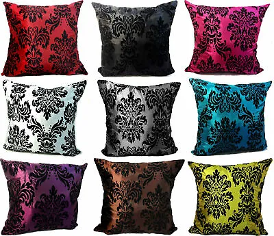 £1.99 • Buy Cushions Cushions Covers Flock Damask Cushion Covers Or Filled Cushion  18 X 18 