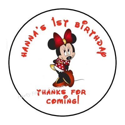 Minnie Mouse Personalized Custom Thank You Seals Labels Stickers Party Favors • $4.99