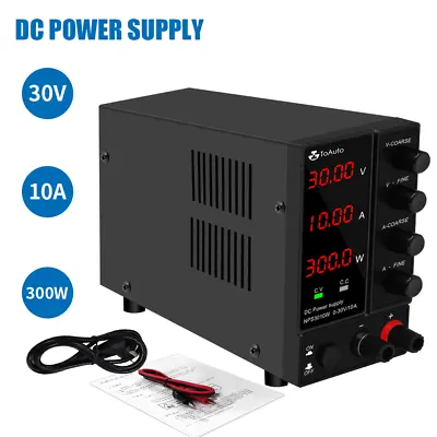 £63.49 • Buy 30V 10A Lab Bench Power Supply Variable Precision 4-Digit Adjustable Switching 