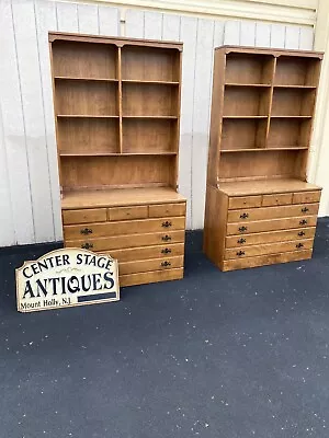 65351 +  65350  PAIR ETHAN ALLEN Dresser S With Bookcase Top S • $1025