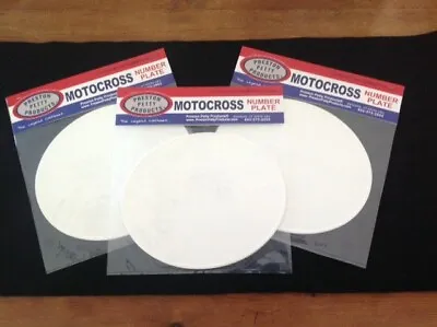 Preston Petty Oval Motorcycle Number Plates Set Of 3 In White • $39.95