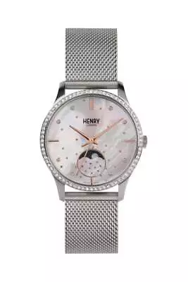 Henry London Moonphase Ladies Watch Stainless Steel 12mm Case HL35-LM-0329 • $123.53