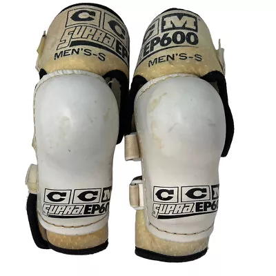 CCM Supra EP600 Vintage White Elbow Pads Ice Roller Inline Hockey Retro 90s Rare • $27.16