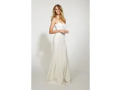 Nicole Miller Silk Daria Strapless Wedding Bridal Gown Dress 10 $1540 Ha0009 • $450