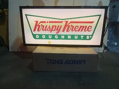 Rare Krispy Kreme 25  Double Sided Lighted Hanging Sign • $595