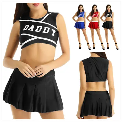 Sexy Women's Daddy Girls Costume Cheer Leader Cosplay Cheerleading Fancy Dress • £13.98