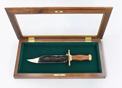 Franklin Mint John Wayne Commemorative Bowie Knife #11309 & Display Shadow Box • $105.02
