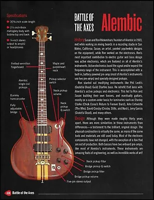 Alembic 4-string Bass Guitar Article With Specs + Hamer Vector Martin Backpacker • $4