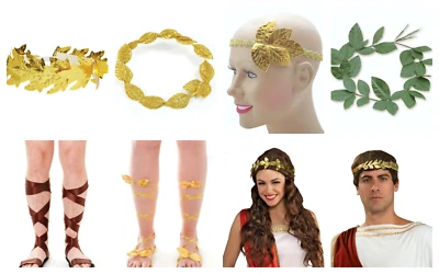 £9.50 • Buy Roman Accessories Laurels And Sandals Head Piece Caesar Greek Toga Fancy Dress