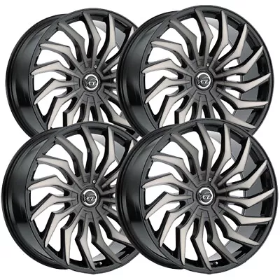 (Set-4) VCT V85 Chopper 22x8.5 5x115/5x5  +38mm Black/Tint Wheels Rims 22  Inch • $1087.96