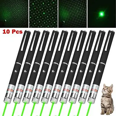 10Pack 990Miles Green Laser Pointer High Power 532nm 1mW Star Light Visible Beam • $19.99