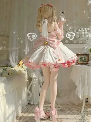 Sexy Lolita Pink Maid Dress Japanese Sweet Women Kawaii Dress RolePlay Halloween • $17.91