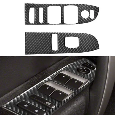 2pcs Carbon Fiber Front Door Switch Cover Trim For Silverado Sierra 07-13 G • $18.60