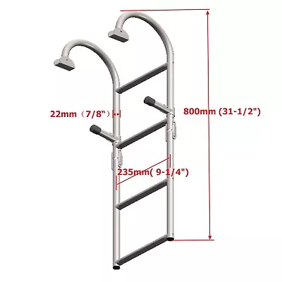 Stainless Steel 4 Step Ladder Folding 2+2 Step Boat Rubber Grip Telescoping New • $64.99