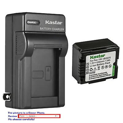 Kastar VW-VBG070 Battery AC Wall Charger For Panasonic PV-GS500 PV-GS80 PV-GS83 • $6.49