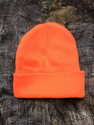 $2.95 • Buy NEW Orange BEANIE Stocking Hat Cap.  Blaze Orange Great For Deer Hunting!
