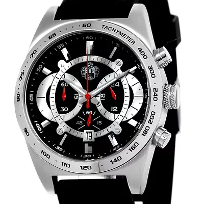 S.u.g. Typhoon Mens Miyota Os20 Quartz Chronograph Watch New Black Rubber Strap • $69.59