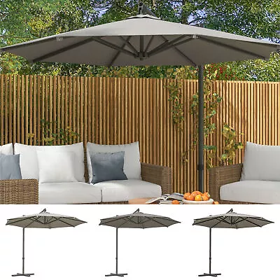 3 M Cantilever Banana Parasol With Cross Base Crank Handle Tilt • £88.99