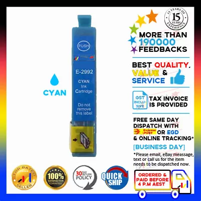 1x YYUDA T29XL 2991 2992 2993 2994 29XL NoN-OEM CYAN Ink For Epson XP 235 XP432  • $4.20