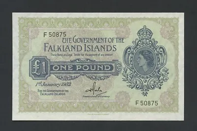 FALKLAND ISLANDS £1 Note 1 Jan 1982 QEII Krause 8d Uncirculated Banknotes • £95