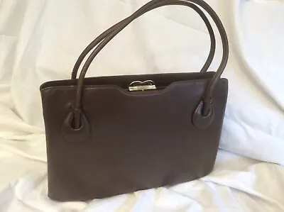 Quality Large Waldybag Brown Calf Leather 1960s Vintage Handbag 34 X 23 Cm • £39.99