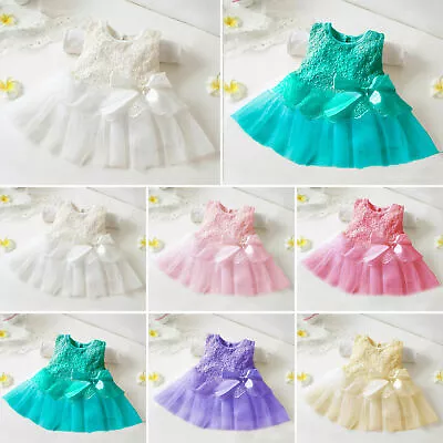 Newborn Kids Girls Baby Dress Floral Birthday Party Wedding Tutu Princess Dress` • £7.69