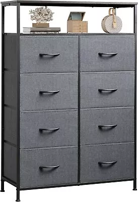 WLIVE Fabric Dresser For Bedroom With Open Shelves Tall Dresser With 8 Drawers • $55.99