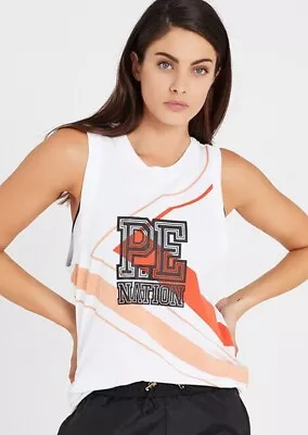 Pe Nation Women's Cutshot Activewear Tank Top Sleeveless Retro Print Shirt S/8 • $19.99