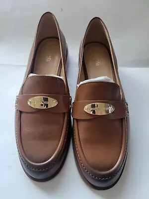 MICHAEL Michael Kors Womens Brown Flat Finley Loafer Shoes Size 8.5M • $59.99