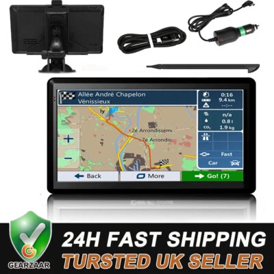 7  Car Truck Sat Nav GPS Navigation HGV LVG Free UK EU Maps Touch Screen • £41.88