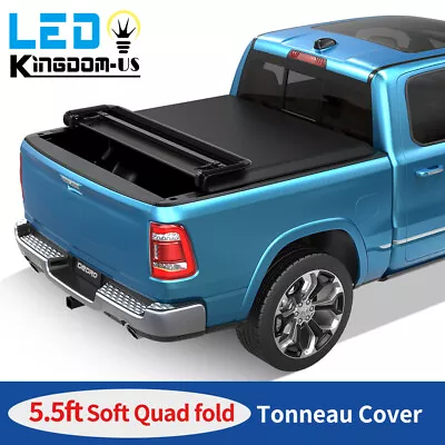 5.5FT 4 Fold Tonneau Cover Bed For 2015-2024 Ford F150 F-150 Truck Bed W/ Lamp • $130.99