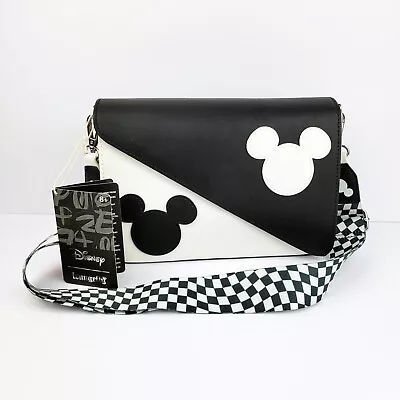 Loungefly Disney Mickey Mouse Y2K Yin And Yang Checkered Crossbody Bag Purse • $99.95