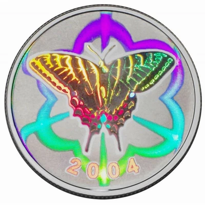 $29.15 • Buy 2004 Canada 50 Cent Tiger Swallowtail Butterfly Sterling Silver Hologram Coin