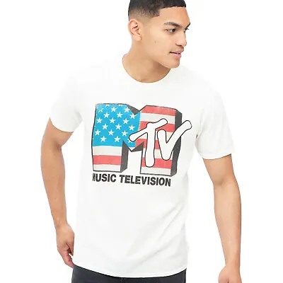 Official MTV Mens Americana T-shirt White  Sizes S - XXL • £13.99