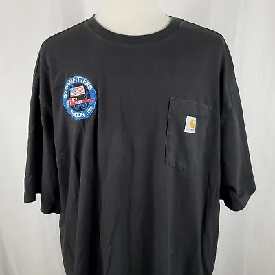 Carhartt Pocket T-Shirt 3XL Loose Fit Black Steamfitters Union Madison WI UA 394 • $27.99