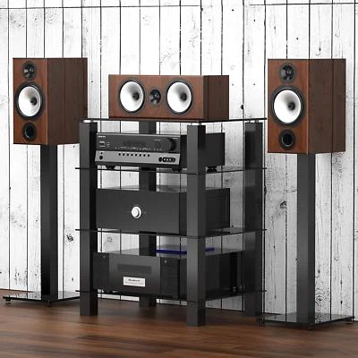 £143.99 • Buy Home Glass HIFI Stand Media Component Shelf Rack TV Cabinet Stand Quality Made 