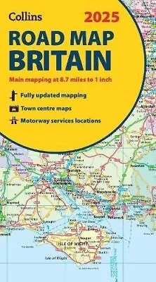 2025 Collins Road Map Of Britain Folded Road Map By Collins Maps 9780008652913 • £6.99