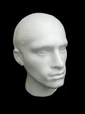 £12.95 • Buy Male White Polystyrene Mannequin Wig Hat Fashion Display Head Shopfittings 