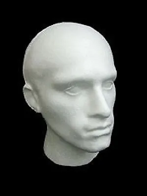 Male White Polystyrene Mannequin Wig Hat Fashion Display Head Shopfittings  • £12.95