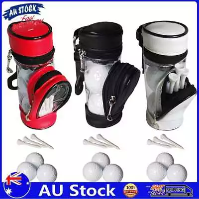 AU Portable Mini Golf Ball Bag Leather Hanging Waist Carrier Golfball Tees Holde • $13.65
