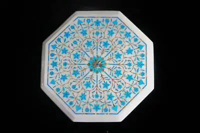 12  Marble Table Top Handmade Inlay Semi Precious Stones Work Decor • $303.97