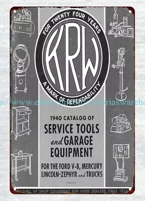 1940 K. R. Wilson Catalog Cover Service Tools Garage Equipment Metal Tin Sign • $18.95