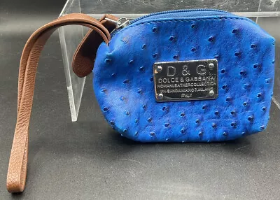 D & G Blue Ostrich Small Purse/bag/coin Credit Holder • £194.62