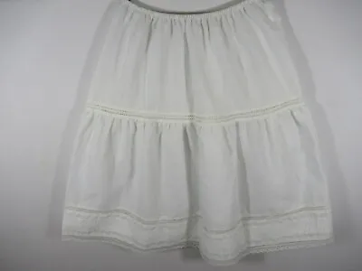 Vintage Sears Pintuck Pleats Skirt Slip Size M White Cotton Blend USA Made • $15.99