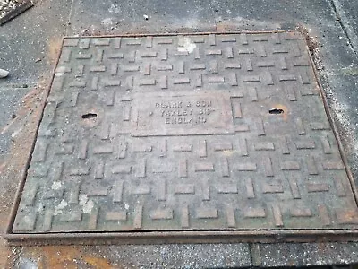 Cast Iron Manhole Drain Cover & Frame 656mm X 506mm Lifting Keyholes Inspection • £140