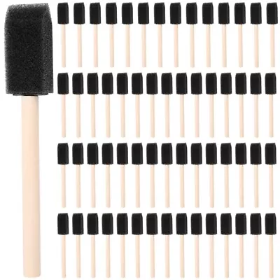 $13.99 • Buy 60Pcs Small Foam Paint Brush Sponge Foam Brush Painting Set Wood Handle 1 Inch